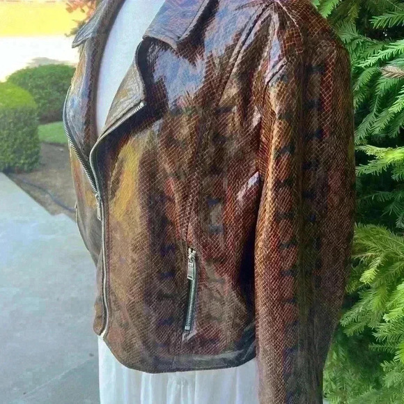 INTEMPO - Women’s Faux snake skin print jacket size XXL - Picture 2 of 6